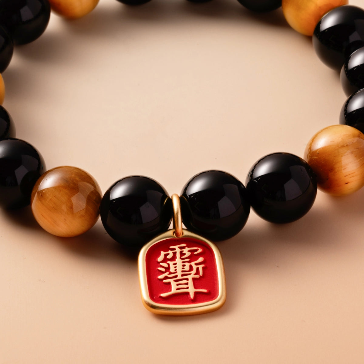 Bracelet For Water Element Amplified Energy - Black Agate & Golden Tiger’s Eye