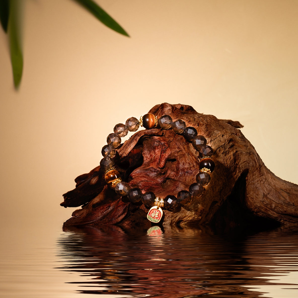 Bracelet For Water Element Amplified Energy - Smoky Quartz & Golden Tiger’s Eye