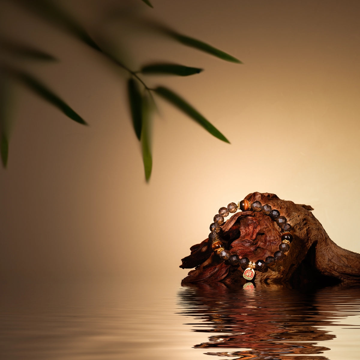 Bracelet For Water Element Amplified Energy - Smoky Quartz & Golden Tiger’s Eye