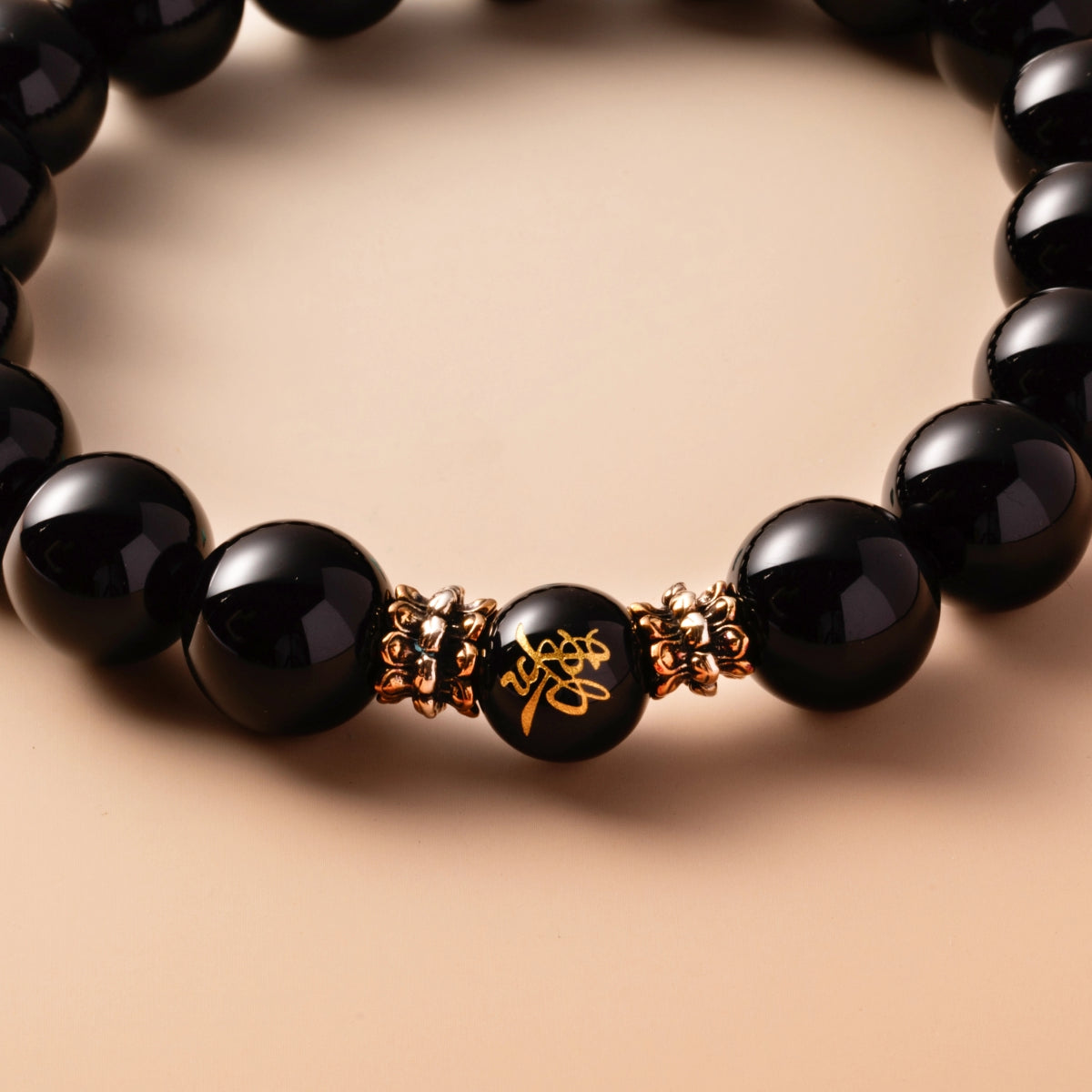 Bracelet For Water Element Gentle & Balance Energy - Black Agate