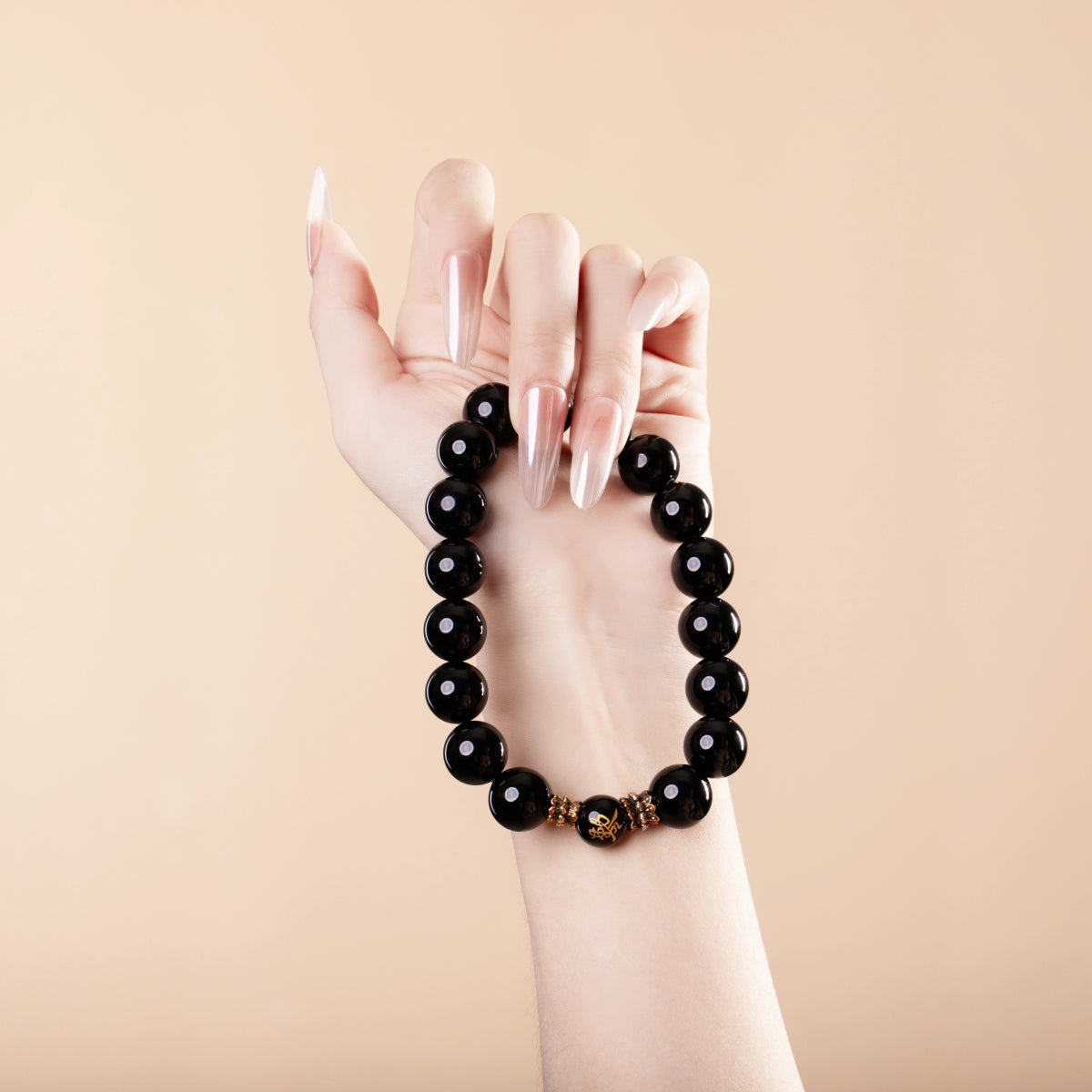 Bracelet For Water Element Gentle & Balance Energy - Black Agate