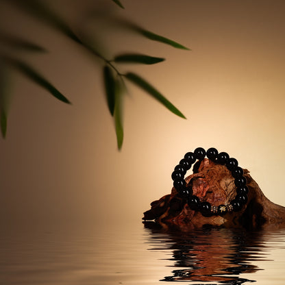 Bracelet For Water Element Gentle & Balance Energy - Black Agate