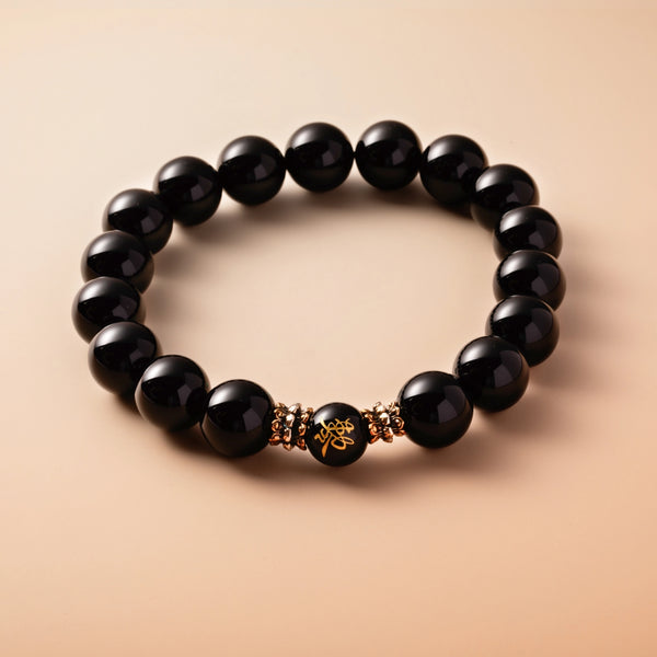 Bracelet For Water Element Gentle & Balance Energy - Black Agate