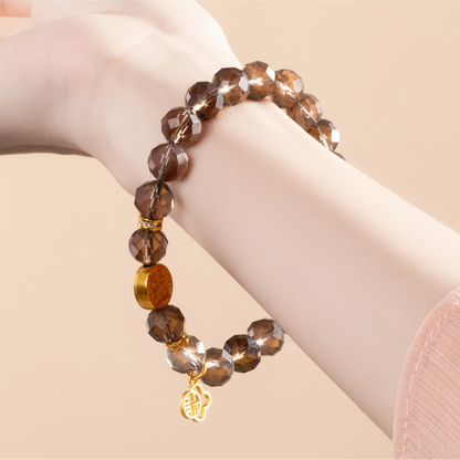 Bracelet For Water Element Gentle & Balance Energy - Smoky Quartz