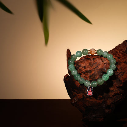 Bracelet For Wood Element Amplified Energy - Green Quartz & Citrine