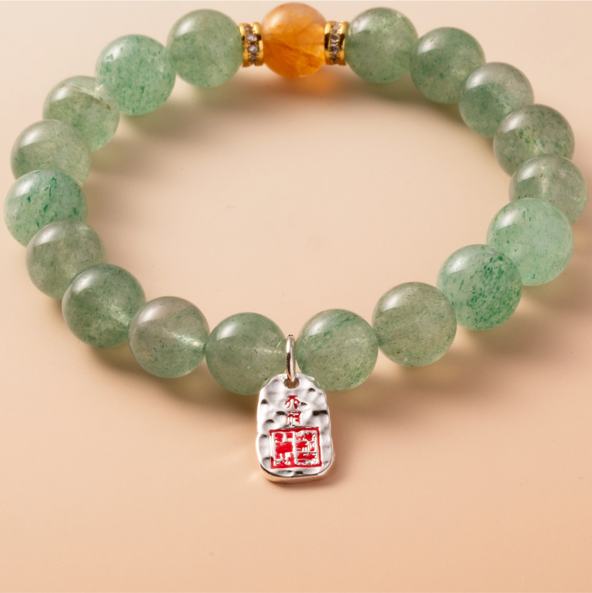 Bracelet For Wood Element Amplified Energy - Green Quartz & Citrine