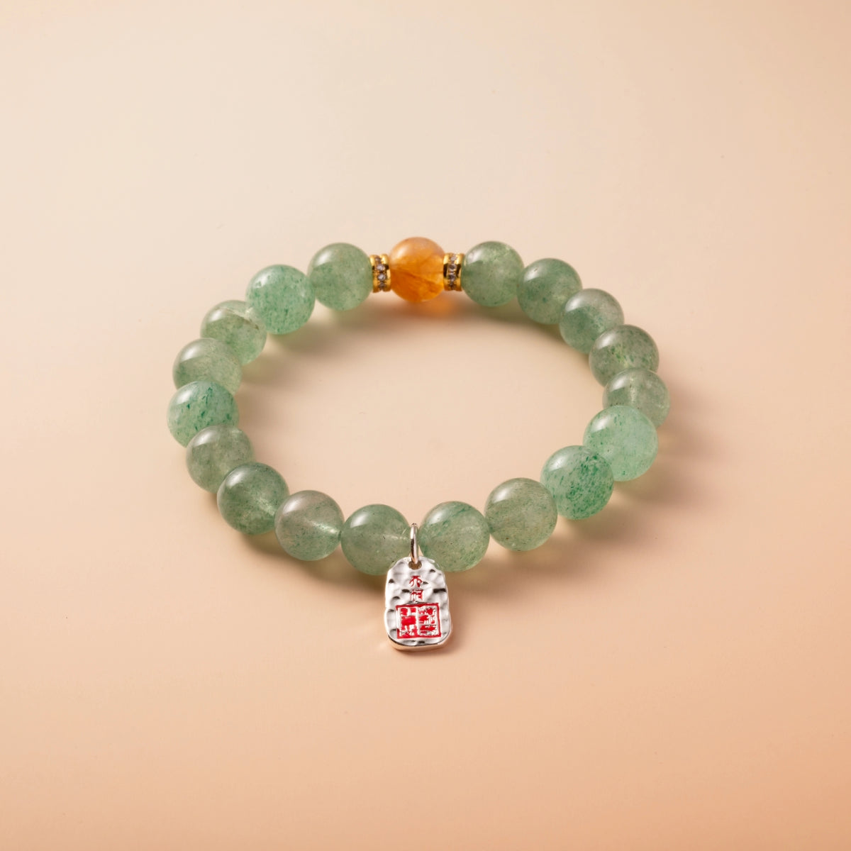 Bracelet For Wood Element Amplified Energy - Green Quartz & Citrine