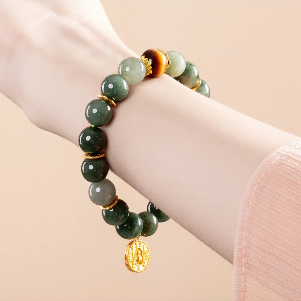 Bracelet For Wood Element Amplified Energy - Jadeite & Citrine
