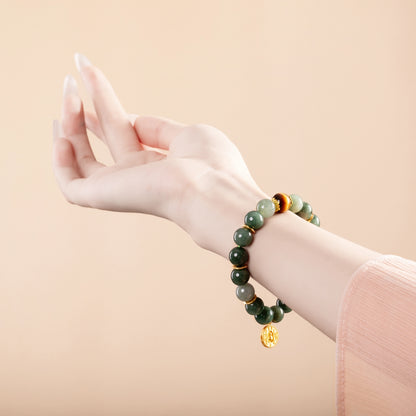 Bracelet For Wood Element Amplified Energy - Jadeite & Citrine