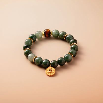 Bracelet For Wood Element Amplified Energy - Jadeite & Citrine