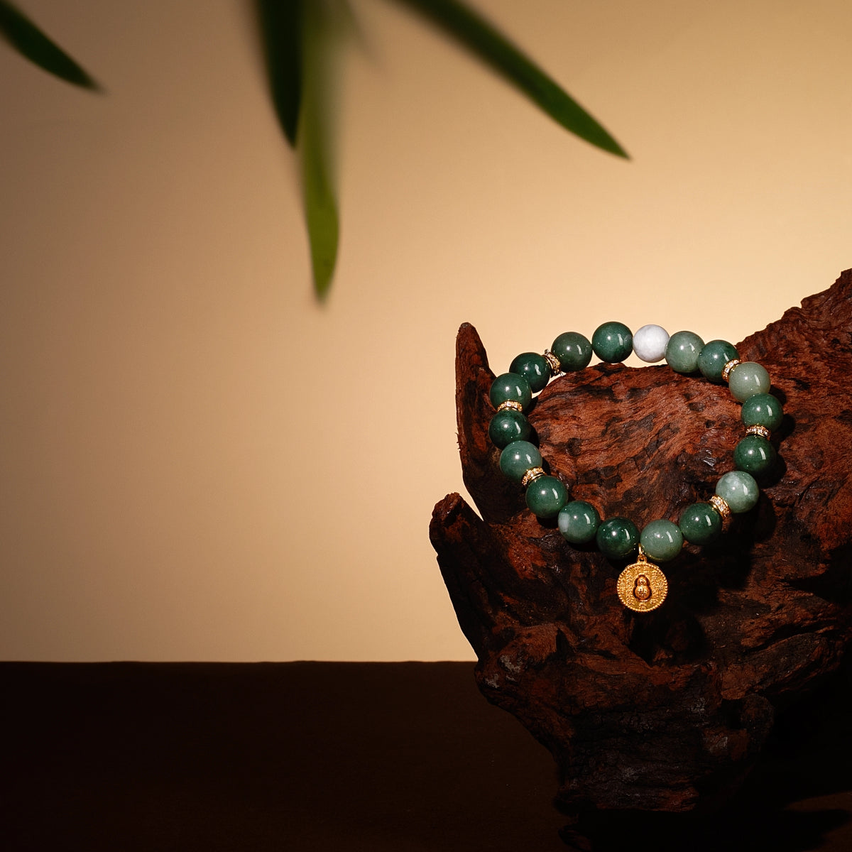 Bracelet For Wood Element Amplified Energy - Jadeite & White Phantom Quartz