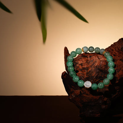 Bracelet For Wood Element Gentle & Balance Energy- Green Quartz & Jadeite