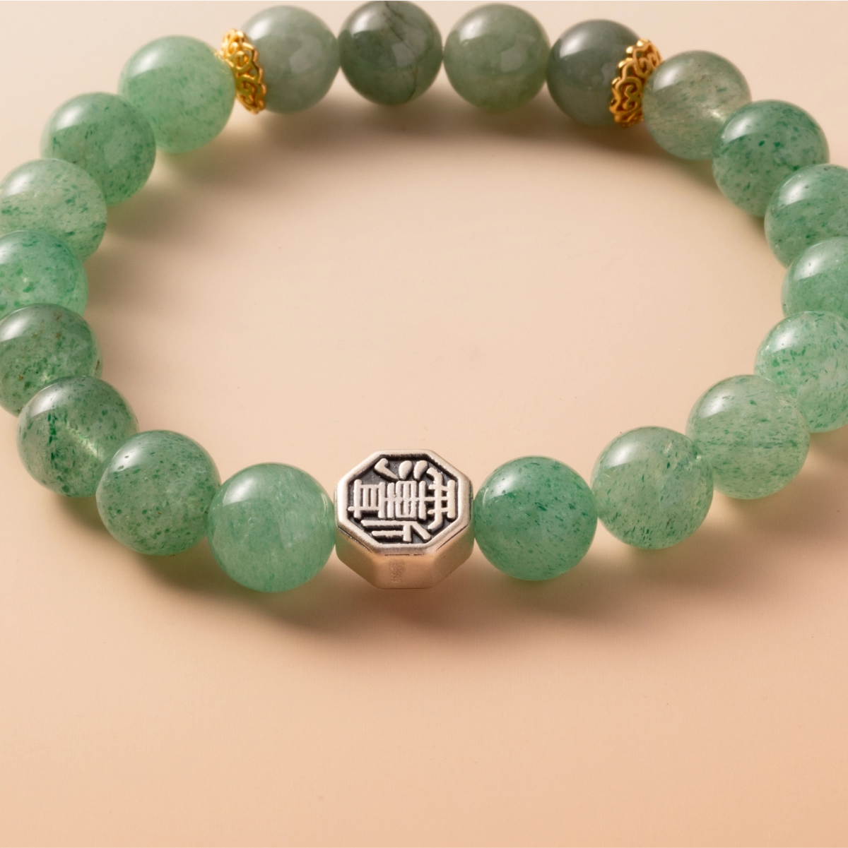 Bracelet For Wood Element Gentle & Balance Energy- Green Quartz & Jadeite