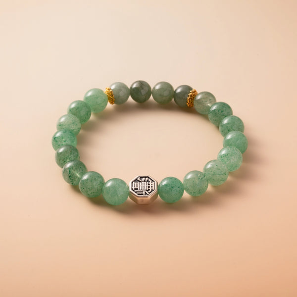 Bracelet For Wood Element Gentle & Balance Energy- Green Quartz & Jadeite