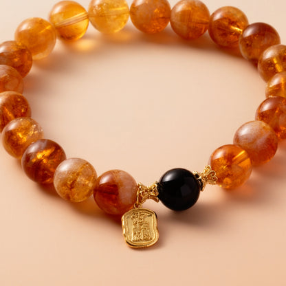 Bracelet For Earth Element Amplified Energy- Citrine & Jet