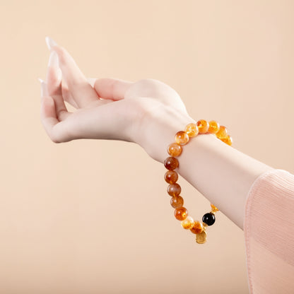 Bracelet For Earth Element Amplified Energy- Citrine & Jet