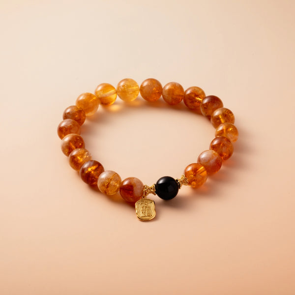 Bracelet For Earth Element Amplified Energy- Citrine & Jet