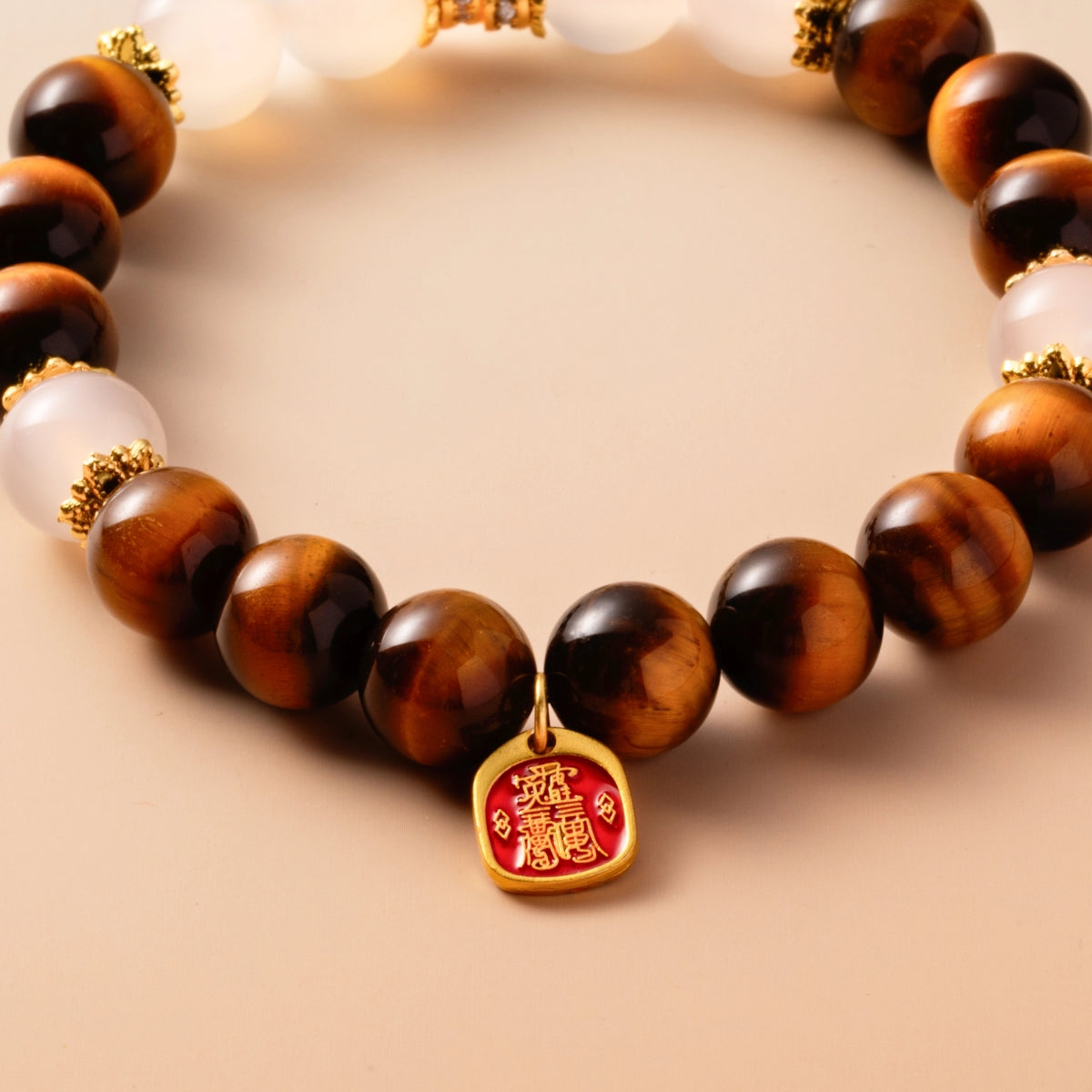 Bracelet For Earth Element Amplified Energy- Golden Tiger's Eye & Clear Quartz