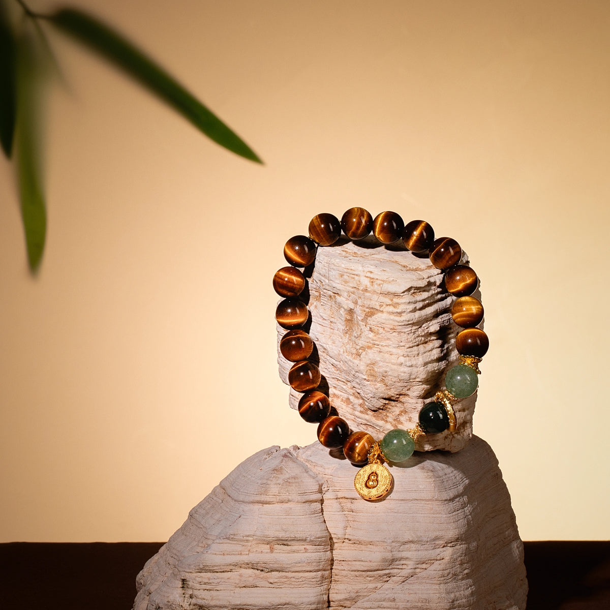 Bracelet For Earth Element Amplified Energy- Golden Tiger's Eye & Jadeite & Jet
