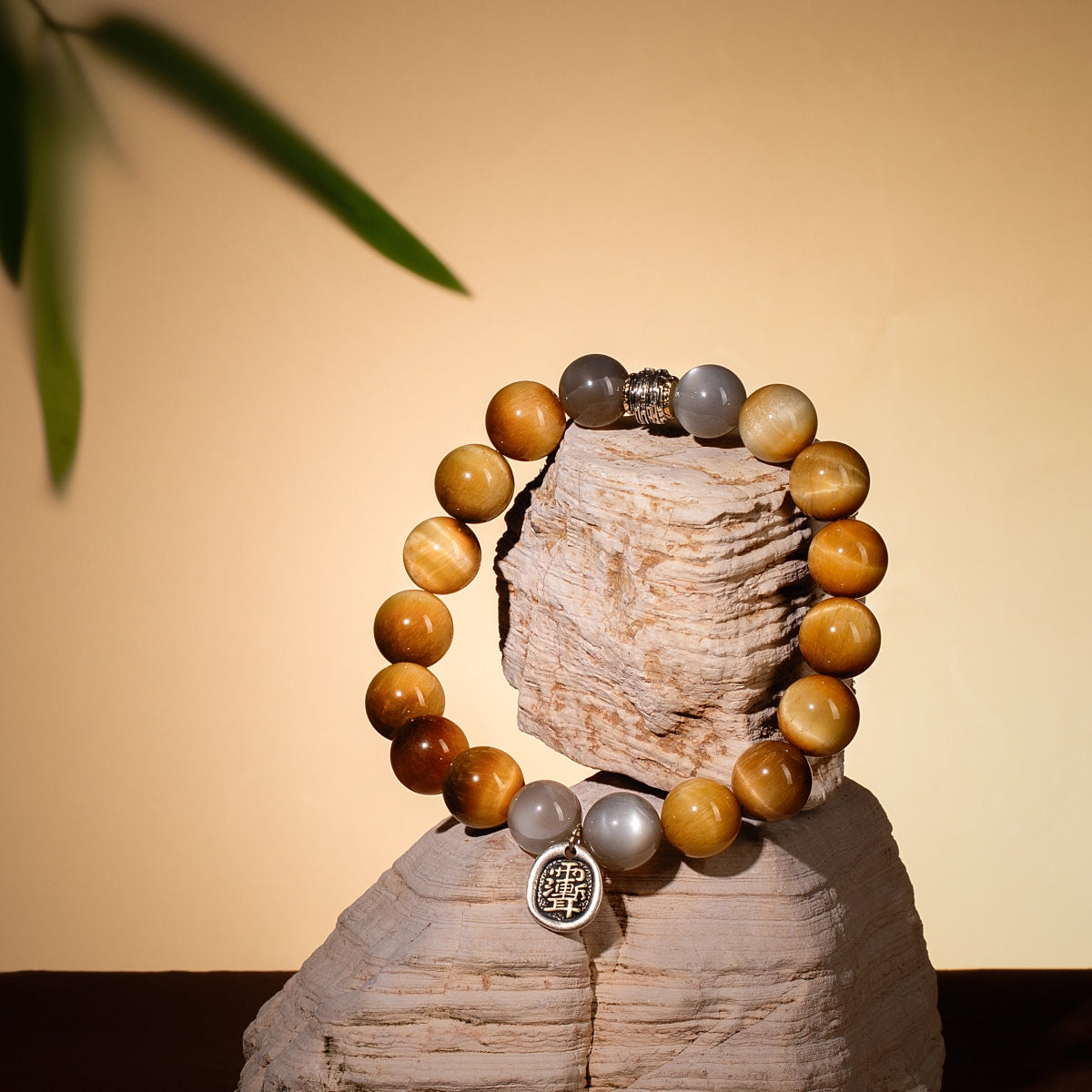 Bracelet For Earth Element Amplified Energy- Golden Tiger's Eye & Moonstone