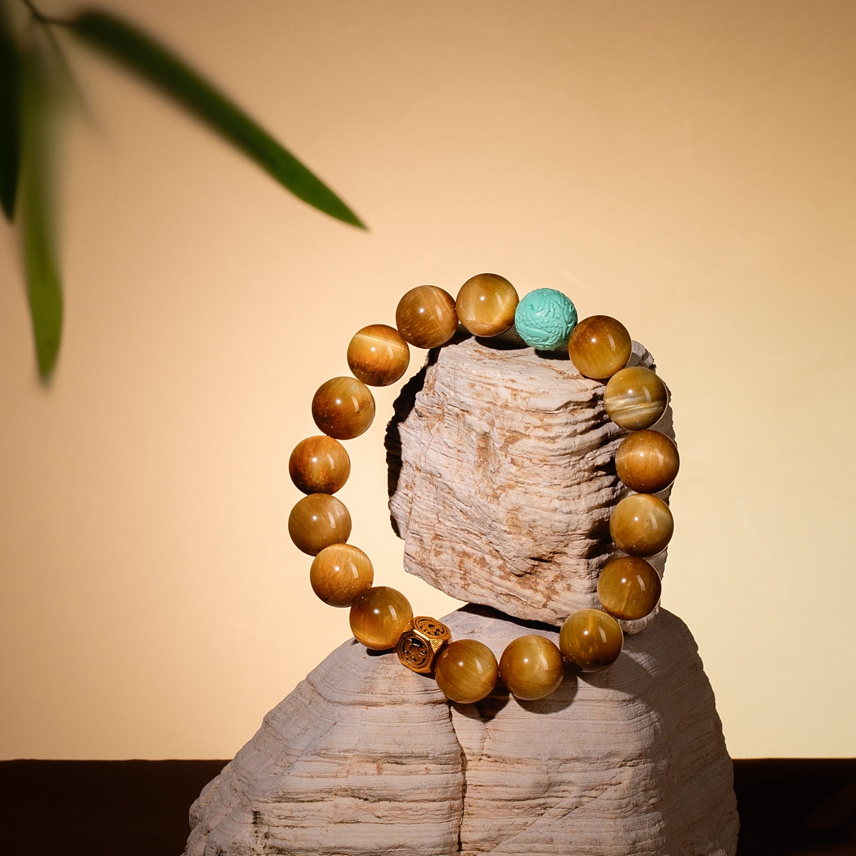 Bracelet For Earth Element Amplified Energy- Golden Tiger's Eye & Turquoise