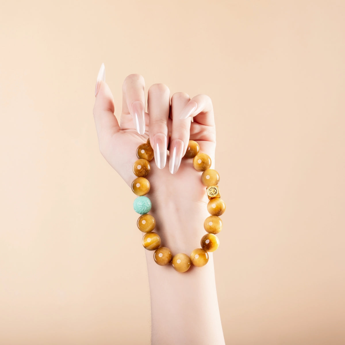 Bracelet For Earth Element Amplified Energy- Golden Tiger's Eye & Turquoise