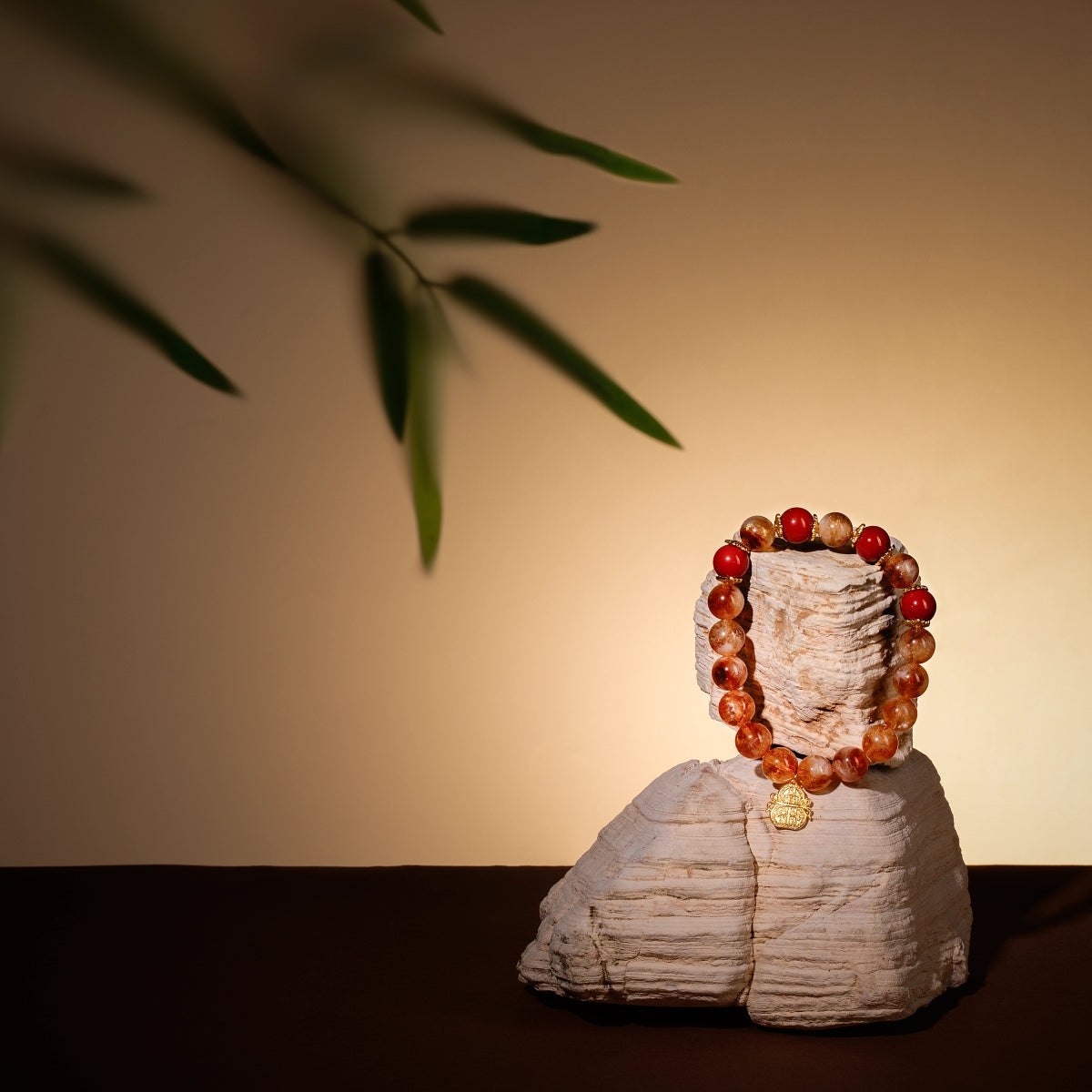 Bracelet For Earth Element Gentle & Balance Energy - Citrine & Red Agate