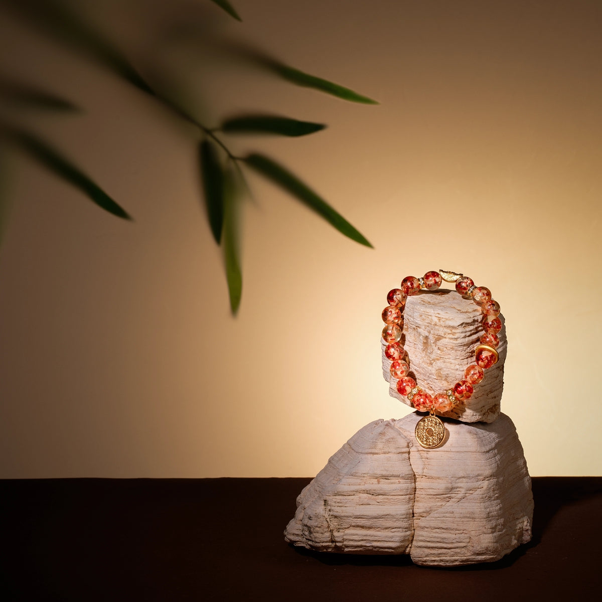 Bracelet For Earth Element Gentle & Balance Energy - Flower Amber