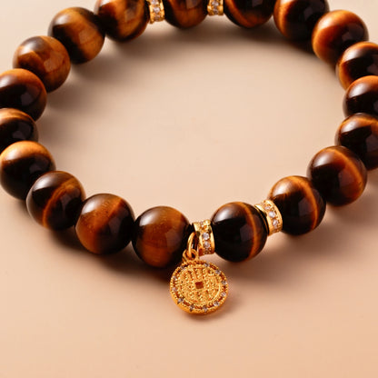 Bracelet For Earth Element Gentle & Balance Energy - Golden Tiger's Eye