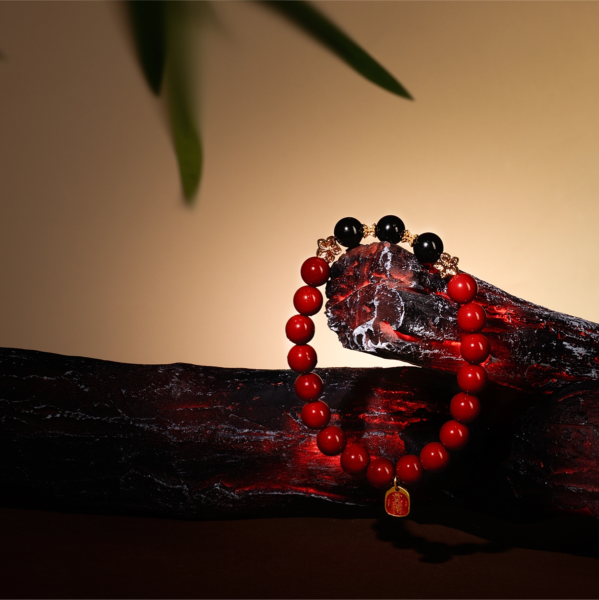 Bracelet For Fire Element Amplified Energy - Red Agate & Black Agate