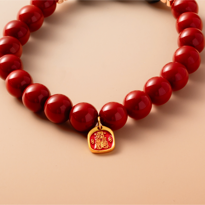 Bracelet For Fire Element Amplified Energy - Red Agate & Black Agate