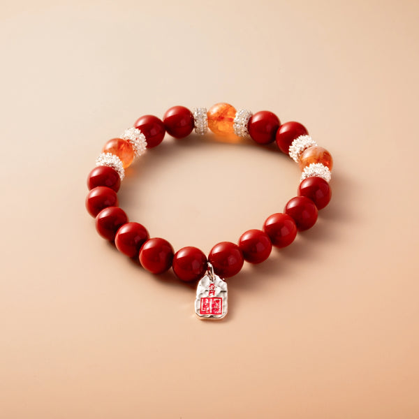 Bracelet For Fire Element Amplified Energy - Red Agate & Citrine