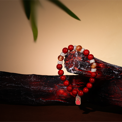 Bracelet For Fire Element Amplified Energy - Red Agate & Citrine
