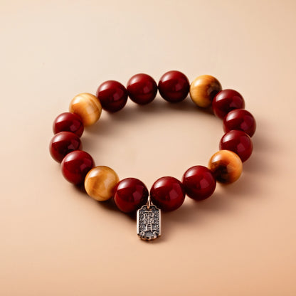 Bracelet For Fire Element Amplified Energy- Red Agate & Golden Tiger’s Eye