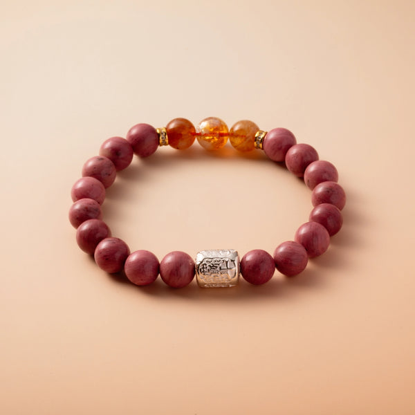 Bracelet For Fire Element Amplified Energy - Rhodonite & Citrine