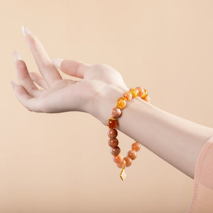 Bracelet For Fire Element Amplified Energy - Sunstone & Citrine
