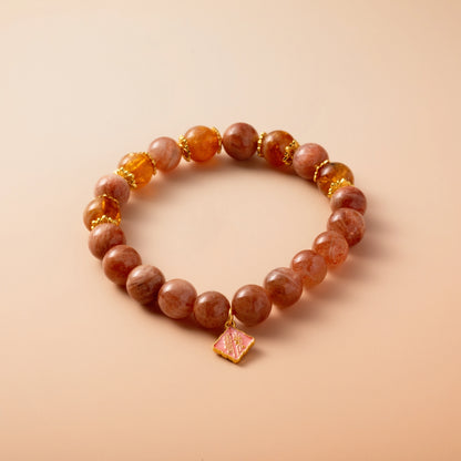 Bracelet For Fire Element Amplified Energy - Sunstone & Citrine
