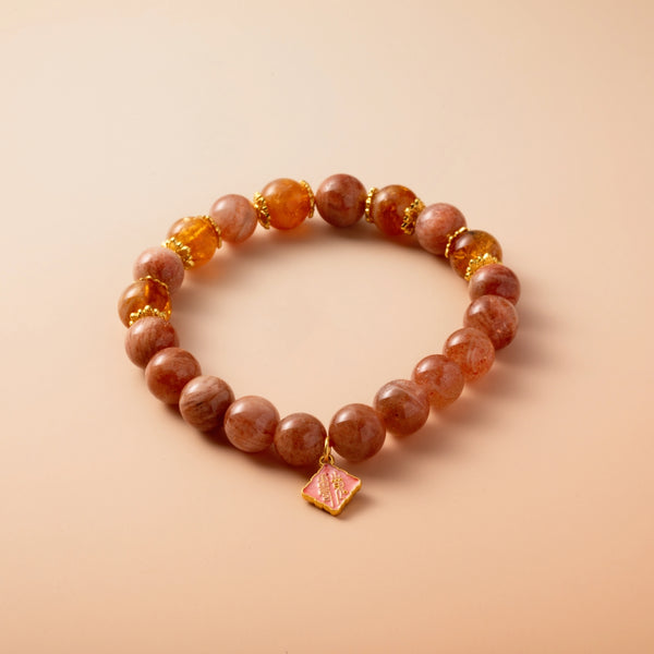 Bracelet For Fire Element Amplified Energy - Sunstone & Citrine