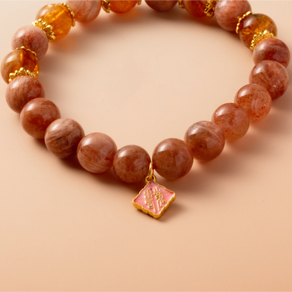 Bracelet For Fire Element Amplified Energy - Sunstone & Citrine