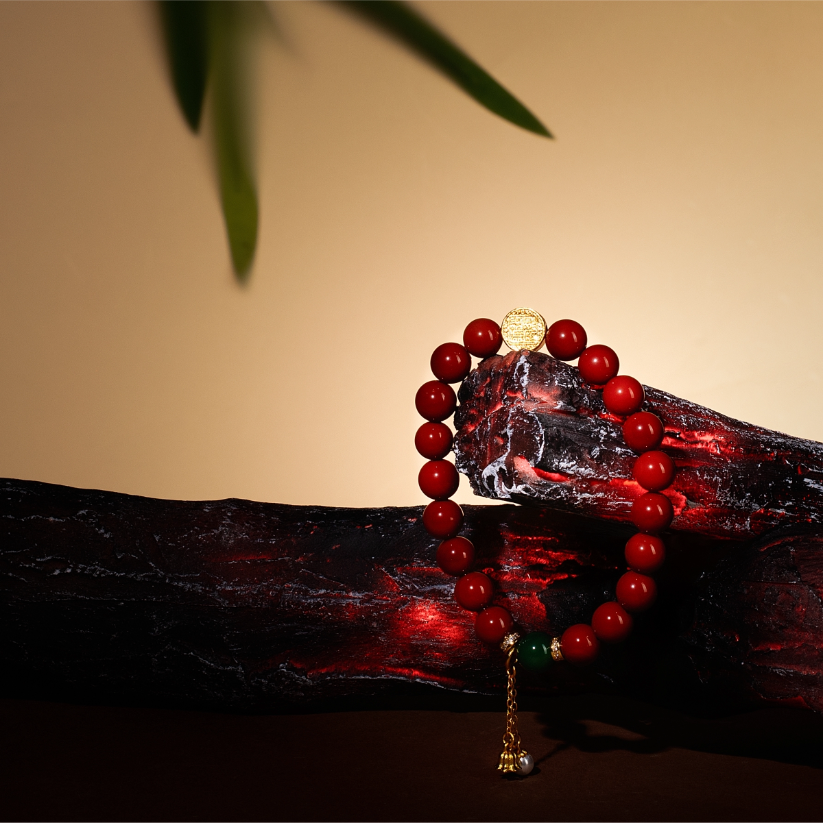 Bracelet For Fire Element Gentle & Balance Energy - Red Agate & Green Agate