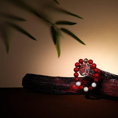 Bracelet For Fire Element Gentle/Balance Energy- Red Agate & Jadeite