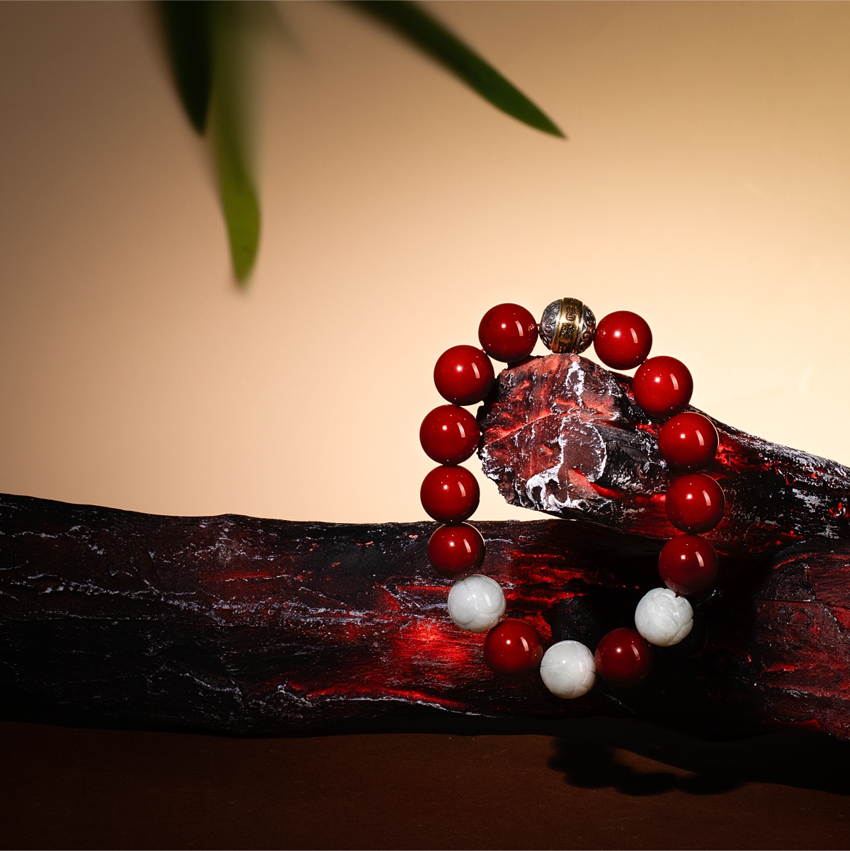 Bracelet For Fire Element Gentle/Balance Energy- Red Agate & Jadeite