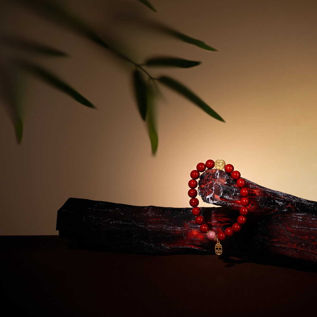 Bracelet For Fire Element Gentle & Balance Energy - Red Agate & Rhodonite