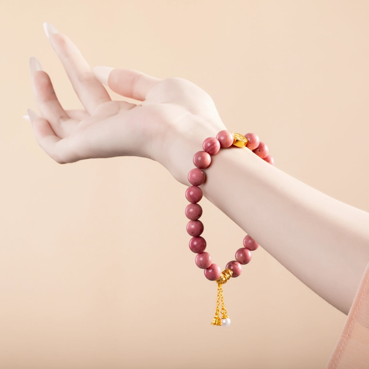 Bracelet For Fire Element Gentle & Balance Energy - Rhodonite