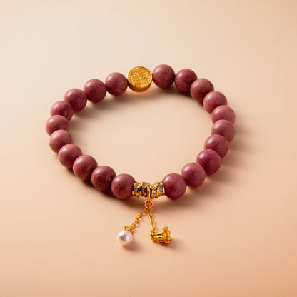 Bracelet For Fire Element Gentle & Balance Energy - Rhodonite