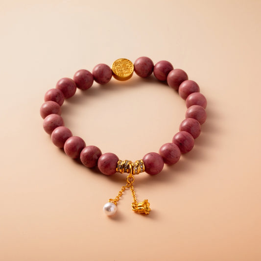 Bracelet For Fire Element Gentle & Balance Energy - Rhodonite