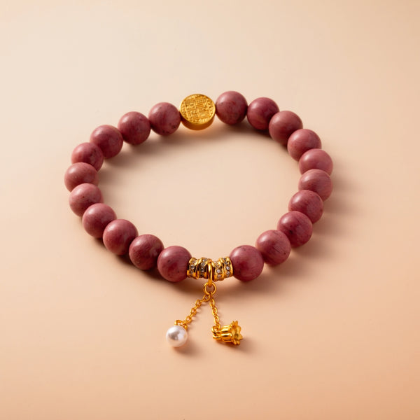 Bracelet For Fire Element Gentle & Balance Energy - Rhodonite