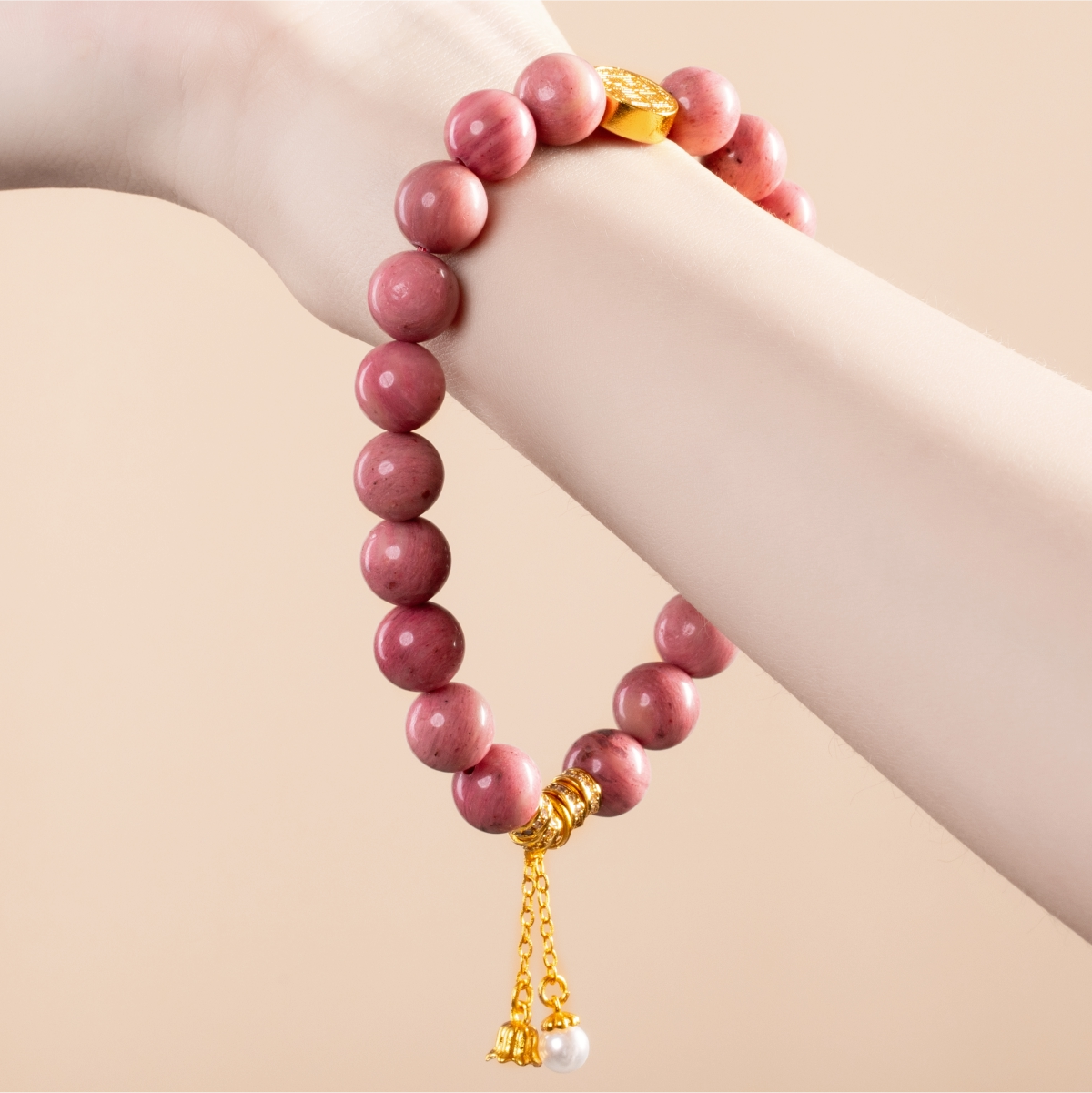 Bracelet For Fire Element Gentle & Balance Energy - Rhodonite