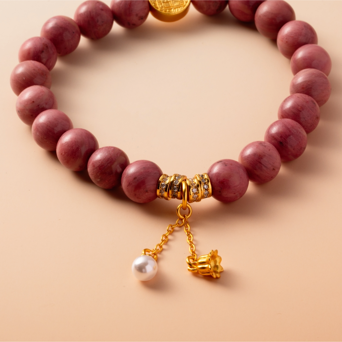 Bracelet For Fire Element Gentle & Balance Energy - Rhodonite