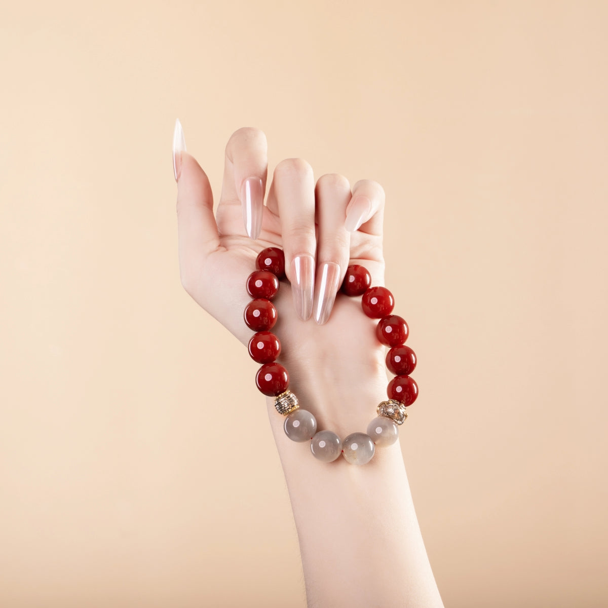 Bracelet For Fire Element Amplified Energy- Red Agate & Moonstone
